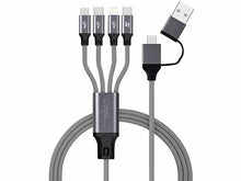 Laden Sie das Bild in den Galerie-Viewer, Multifunktions-Ladekabel für alle Ladebedürfnisse 8in1 USB-C/A zu USB-C/Micro-USB/Lightning
