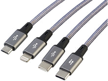Laden Sie das Bild in den Galerie-Viewer, Multifunktions-Ladekabel für alle Ladebedürfnisse 8in1 USB-C/A zu USB-C/Micro-USB/Lightning