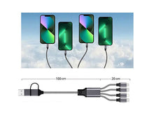 Laden Sie das Bild in den Galerie-Viewer, Multifunktions-Ladekabel für alle Ladebedürfnisse 8in1 USB-C/A zu USB-C/Micro-USB/Lightning