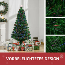Laden Sie das Bild in den Galerie-Viewer, Künstlicher Weihnachtsbaum mit LED-Lichtern, 120 cm, Glasfaser-Beleuchtung, Grün
