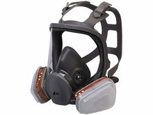 Laden Sie das Bild in den Galerie-Viewer, Vollgesichts-Atemschutzmaske mit 2 Gasfiltern und 10 Partikelfiltern