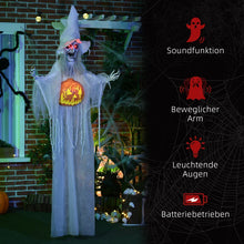 Laden Sie das Bild in den Galerie-Viewer, Lebensgroßer Halloween-Geist, mit Bewegungssensor und LED-Lichtern, 183 cm