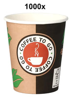 Laden Sie das Bild in den Galerie-Viewer, Kaffeebecher 1.000 St.  200ml "Coffee To Go" Pappe - Hartpapier.