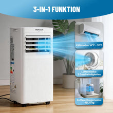Laden Sie das Bild in den Galerie-Viewer, Mobile Klimaanlage 2600 Watt, 9000 BTU, R290. Farbe: Weiß.