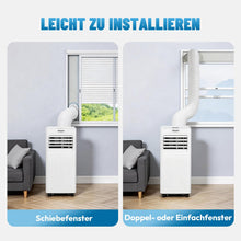 Laden Sie das Bild in den Galerie-Viewer, Mobile Klimaanlage 2600 Watt, 9000 BTU, R290. Farbe: Weiß.