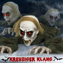 Laden Sie das Bild in den Galerie-Viewer, Halloween Dekoration kriechender Zombie 167 cm  LED-Lichter Soundfunktion
