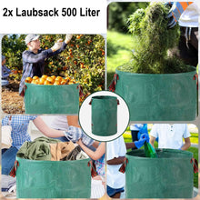 Laden Sie das Bild in den Galerie-Viewer, Doppelpack: 500 Liter Gartenabfallsack XXL. Gartentasche Riesiger Laubsack