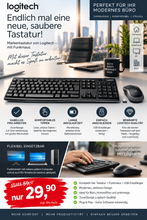 Laden Sie das Bild in den Galerie-Viewer, Logitech kabellose Tastatur mit Funkmaus. Eine der besten Marken-Tastaturen der Welt. Und so preiswert!