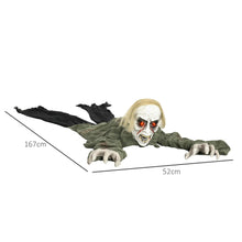 Laden Sie das Bild in den Galerie-Viewer, Halloween Dekoration kriechender Zombie 167 cm  LED-Lichter Soundfunktion