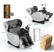 Laden Sie das Bild in den Galerie-Viewer, Ganzkörper-Massagesessel "Airport" mit Zero-Gravity-Funktion – Premium Massagesessel mit Heizfunktion, Bluetooth, Touchscreen, Luftdruckmassage &amp; 3D-Fußmassage für Zuhause und Büro