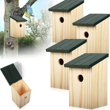 Laden Sie das Bild in den Galerie-Viewer, Hochwertige 4x Vogelhäuser aus Massivholz – Sicherer Nistplatz für heimische Gartenvögel