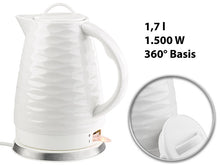 Laden Sie das Bild in den Galerie-Viewer, Porzellan-Wasserkocher 1,7 Liter, 1500W mit komplettem Kaffee-/Tee-Service