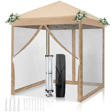 Laden Sie das Bild in den Galerie-Viewer, Faltpavillon 2 x 2 m Pop-Up – Partyzelt, Eventzelt &amp; Gartenzelt mit 4 Moskitonetzen in Grau, Blau oder beige