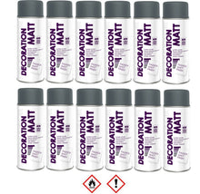 Laden Sie das Bild in den Galerie-Viewer, 12x 400 ml Dose Premium RAL7016 lack Anthrazit dunkelgrau Stromkasten Verteilerkasten Lackspray 400ml (12,15 € / Liter)