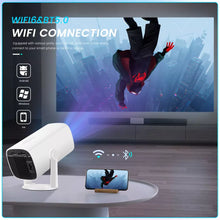 Laden Sie das Bild in den Galerie-Viewer, Mini-Beamer rechteckiges Gehäuse, 4K UHD Heimkino Projektor LCD 5G WiFi Bluetooth Taschenkino für Iphone und Android