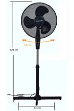 Laden Sie das Bild in den Galerie-Viewer, Standventilator Ø40 cm 125 cm Höhe. Luftkühler Ventilator Schwarz oder Weiß. Höhenverstellbar.