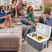 Laden Sie das Bild in den Galerie-Viewer, 45 Liter Kühlbox, mobile Kühltruhe, Mini-Kühlschrank 12 Volt / 230 Volt - Softrollen-Fahrwerk