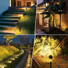 Laden Sie das Bild in den Galerie-Viewer, LED Gartenlicht 6er Set mit Gartenspieß. 6 x 3 Watt LED-Licht. Warmweiß.