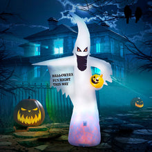 Laden Sie das Bild in den Galerie-Viewer, Halloween aufblasbarer Kürbis-Geist 240 cm mit LED-Lichtern
