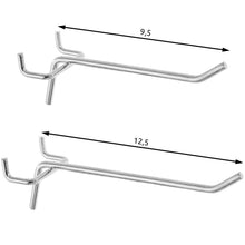 Laden Sie das Bild in den Galerie-Viewer, Werkzeugwand Metall 120 × 60 cm. Lochwand mit 25 Haken und Halterungen.