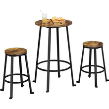 Laden Sie das Bild in den Galerie-Viewer, Barhocker 2er Set mit Bar-Tisch im Industriestil. Holz und Metall.