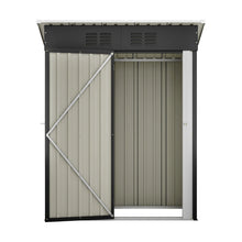 Laden Sie das Bild in den Galerie-Viewer, Geräteschuppen Gerätehaus Metall XL – 140 cm Breite - Gartenhaus mit Fundament, Pultdach – 1 m³