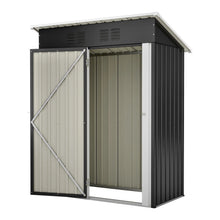 Laden Sie das Bild in den Galerie-Viewer, Geräteschuppen Gerätehaus Metall XL – 140 cm Breite - Gartenhaus mit Fundament, Pultdach – 1 m³