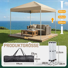 Laden Sie das Bild in den Galerie-Viewer, Faltpavillon 3 x 3 m Pop-Up – Partyzelt, Eventzelt &amp; Gartenzelt mit 4 Moskitonetzen in Grau, Blau oder beige