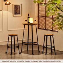 Laden Sie das Bild in den Galerie-Viewer, Barhocker 2er Set mit Bar-Tisch im Industriestil. Holz und Metall.