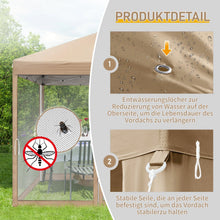Laden Sie das Bild in den Galerie-Viewer, Faltpavillon 3 x 3 m Pop-Up – Partyzelt, Eventzelt &amp; Gartenzelt mit 4 Moskitonetzen in Grau, Blau oder beige