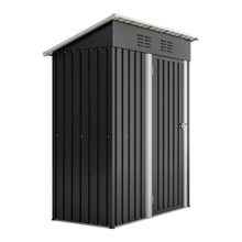 Laden Sie das Bild in den Galerie-Viewer, Geräteschuppen Gerätehaus Metall XL – 140 cm Breite - Gartenhaus mit Fundament, Pultdach – 1 m³