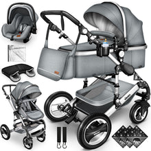 Laden Sie das Bild in den Galerie-Viewer, Kinderwagen 3 in 1 Kombi-Buggy Reisebuggy inkl. Auto- Babyschale. Faltbar.