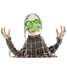 Laden Sie das Bild in den Galerie-Viewer, Halloween Dekoration Skelett 70 cm Halbkörper LED-Lichter Soundfunktion