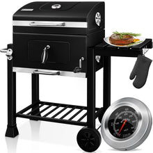 Laden Sie das Bild in den Galerie-Viewer, Profi-Holzkohlegrill XL Grillwagen 28 kg mit Grill Rost Thermometer Deckel BBQ Kohle