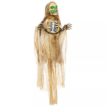 Laden Sie das Bild in den Galerie-Viewer, Halloween Dekoration 183 cm Hängendes Skelett mit LED-Lichter Soundfunktion