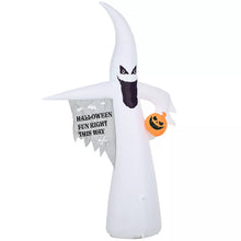 Laden Sie das Bild in den Galerie-Viewer, Halloween aufblasbarer Kürbis-Geist 240 cm mit LED-Lichtern