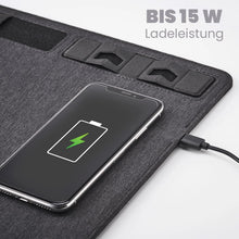 Laden Sie das Bild in den Galerie-Viewer, Mauspad mit 15 W Handy-Qi-Ladefunktion &amp; Smartphone-Halter
