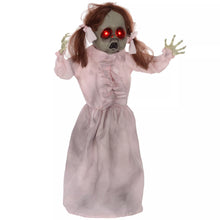 Laden Sie das Bild in den Galerie-Viewer, Halloween Dekoration Geisterpuppe 76 cm mit LED-Lichter Soundfunktion