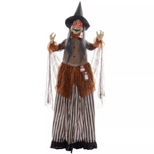 Laden Sie das Bild in den Galerie-Viewer, Halloween-Hexe 183 cm mit roten Augen LED-Lichter, Soundfunktion