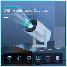 Laden Sie das Bild in den Galerie-Viewer, Mini-Beamer rechteckiges Gehäuse, 4K UHD Heimkino Projektor LCD 5G WiFi Bluetooth Taschenkino für Iphone und Android