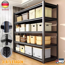 Laden Sie das Bild in den Galerie-Viewer, Kinderleichter Aufbau! Schwerlastregale der neuen Generation. 80-200 cm Höhe. Verschiedene Größen. Mit 3, 4 oder 5 Böden.