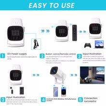 Laden Sie das Bild in den Galerie-Viewer, Mini-Beamer rechteckiges Gehäuse, 4K UHD Heimkino Projektor LCD 5G WiFi Bluetooth Taschenkino für Iphone und Android