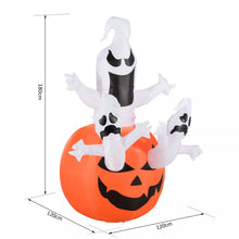 Laden Sie das Bild in den Galerie-Viewer, Halloween Deko Aufblasbarer Kürbis Geist Gespenst Figur Luftfigur mit LED
