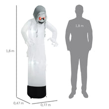 Laden Sie das Bild in den Galerie-Viewer, Halloween Geisterhexe 190 cm mit roten Augen aufblasbar Hexen mit LED-Lichtern
