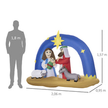Laden Sie das Bild in den Galerie-Viewer, Aufblasbarer Weihnachtsbogen 1,57 m Bibel-Bogen von Jesus' Geburt mit LED