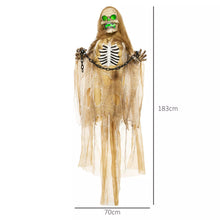 Laden Sie das Bild in den Galerie-Viewer, Halloween Dekoration 183 cm Hängendes Skelett mit LED-Lichter Soundfunktion