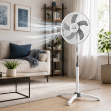 Laden Sie das Bild in den Galerie-Viewer, Standventilator Ø40 cm 125 cm Höhe. Luftkühler Ventilator Schwarz oder Weiß. Höhenverstellbar.