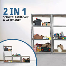 Laden Sie das Bild in den Galerie-Viewer, 2er Set Schwerlastregale 160 x 80 x 40 cm insgesamt bis 1400 kg