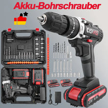 Laden Sie das Bild in den Galerie-Viewer, Akkuschrauberset, Schlagbohrschrauber, Bohrmaschine mit 2 Akkus mit Ladegerät.
