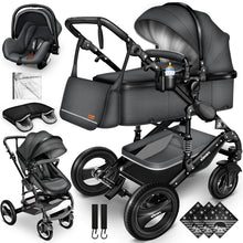 Laden Sie das Bild in den Galerie-Viewer, Kinderwagen 3 in 1 Kombi-Buggy Reisebuggy inkl. Auto- Babyschale. Faltbar.